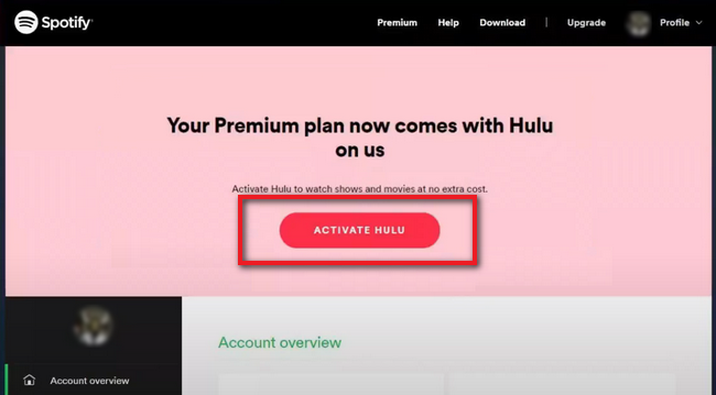 activate hulu with spotify
