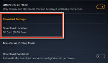 amazon music download storage