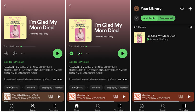 download purchased Audiobooks on Spotify