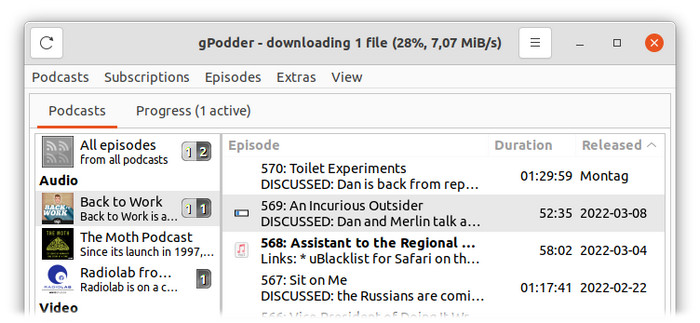 gPodder free podcast downloader