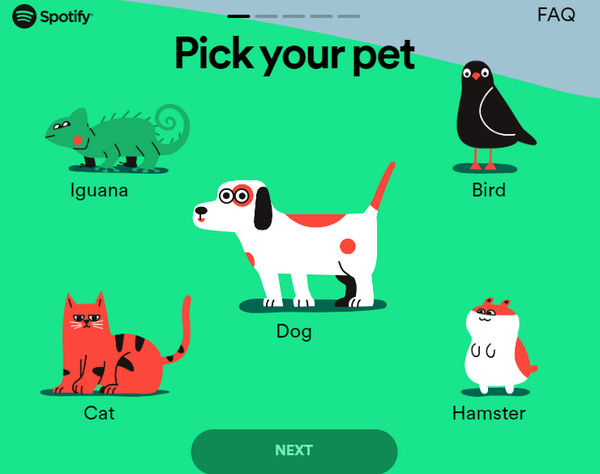 pick your pet for making pet playlist