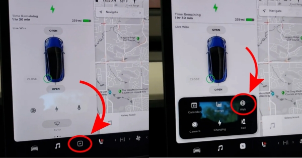 Tesla Built-in Wec Browser