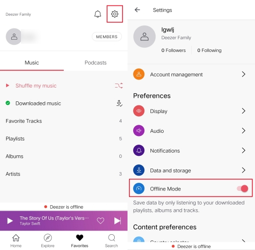 Turn On Offline Mode on Deezer Music Android/iPhone