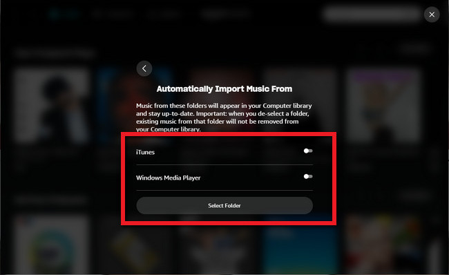 choose to add music to amazon music