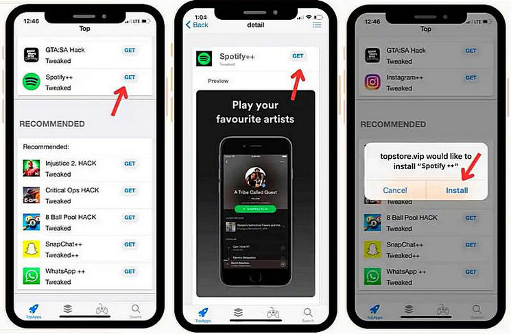 Download Spotify ++ via TopStore ios