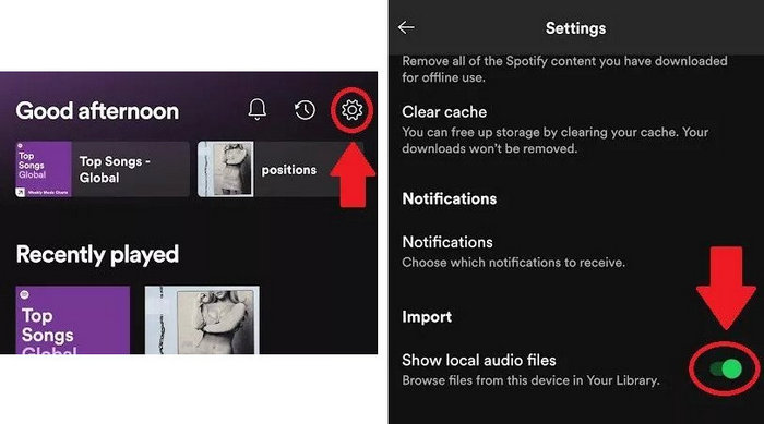 add local music to spotify mobile