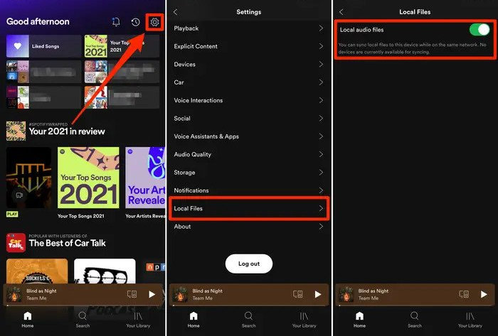 directly import music to spotify on phone