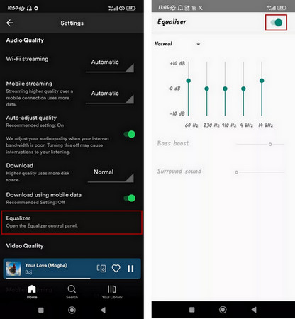 use Spotify Equalizer on android phone