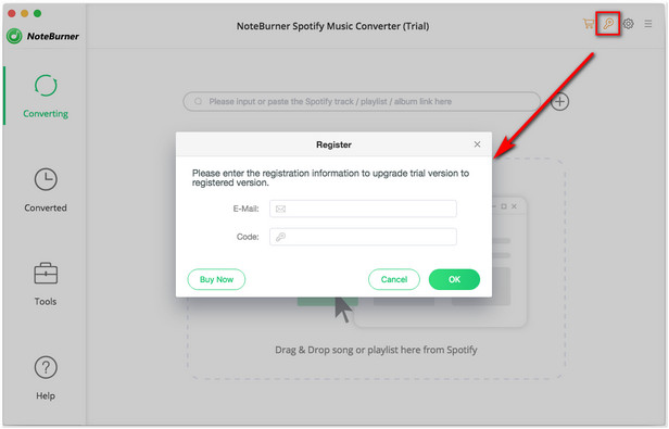 launch noteburner spotify music converter. ...