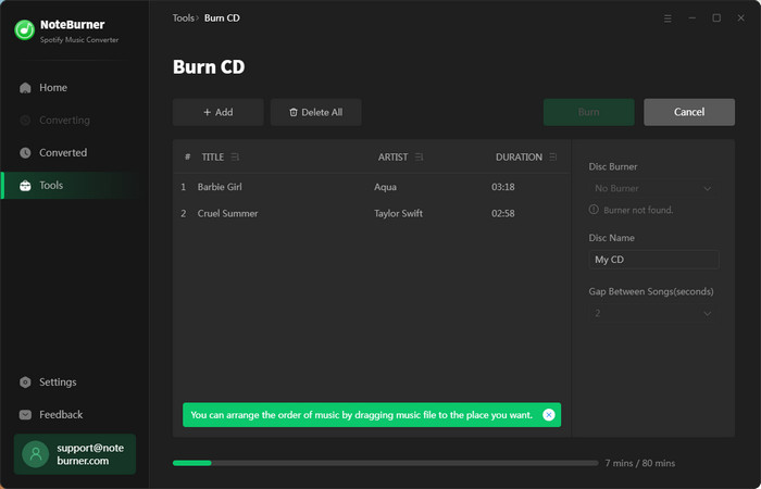 burn spotify to cd